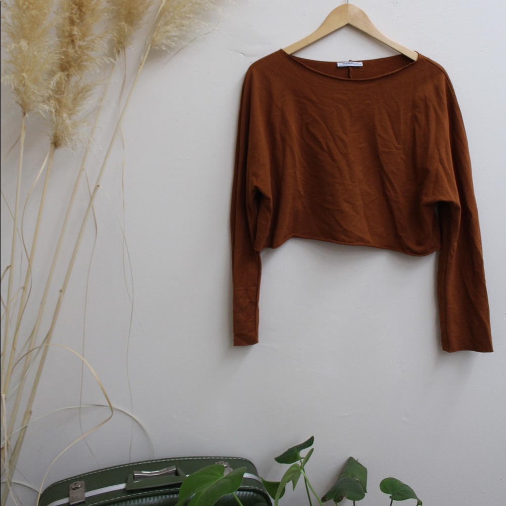 Zara Boat Neck Crop Sweater🍊